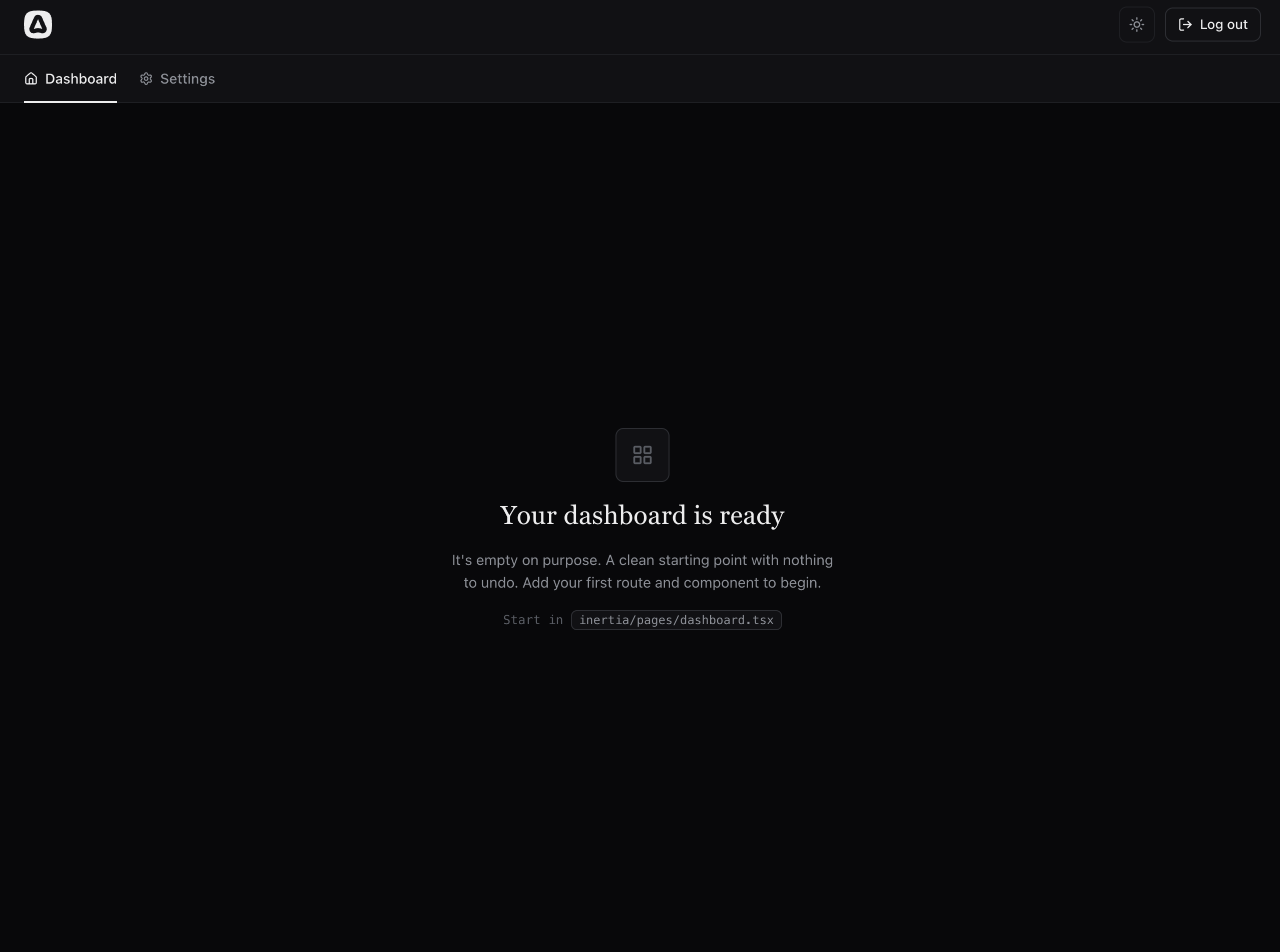 Dashboard, dark theme