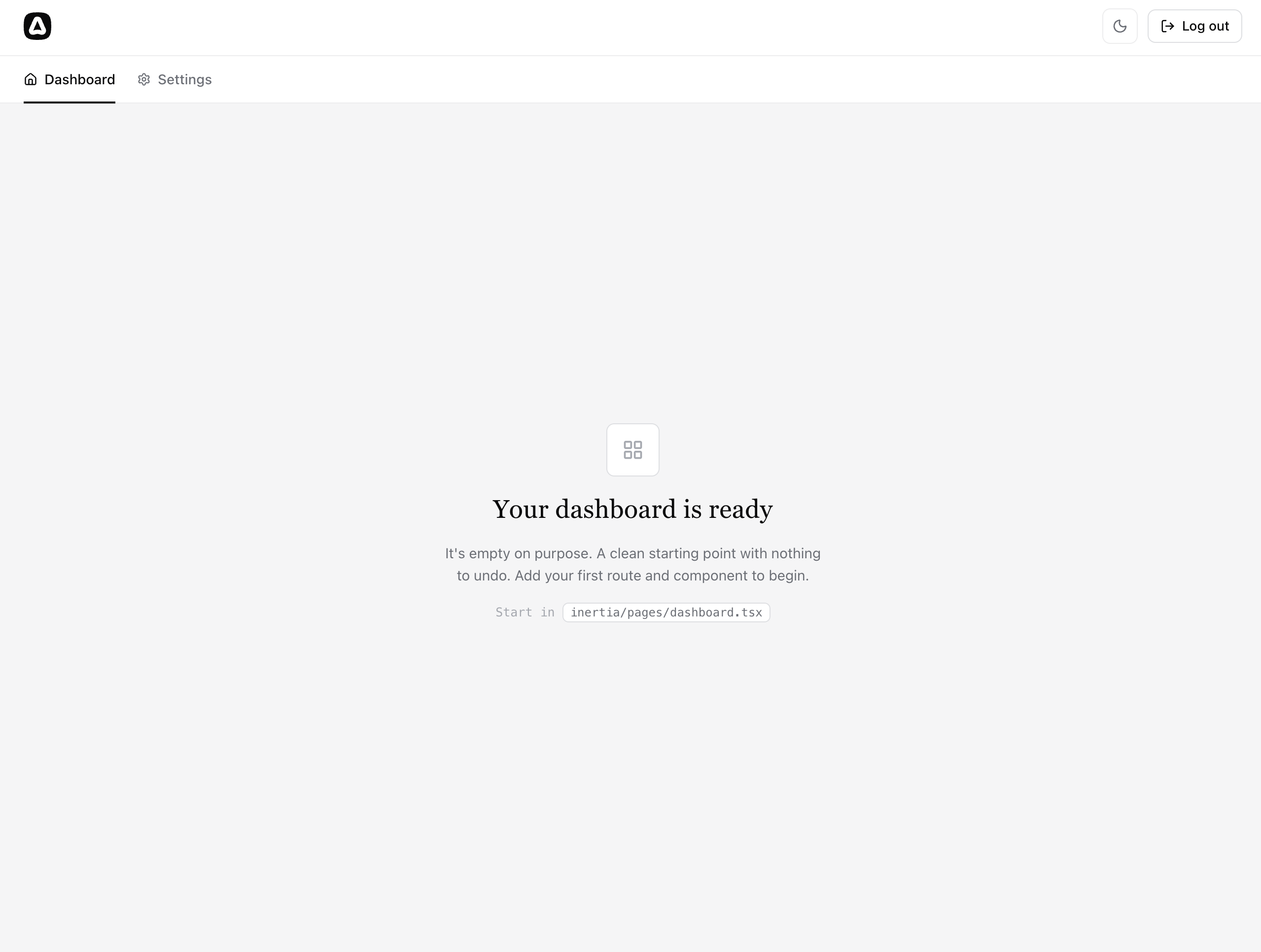 Dashboard, light theme